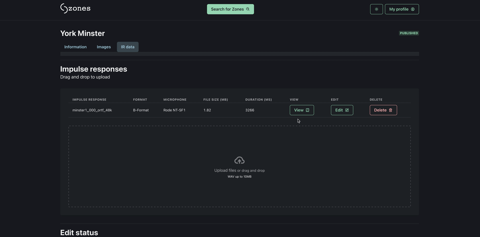 In browser player.